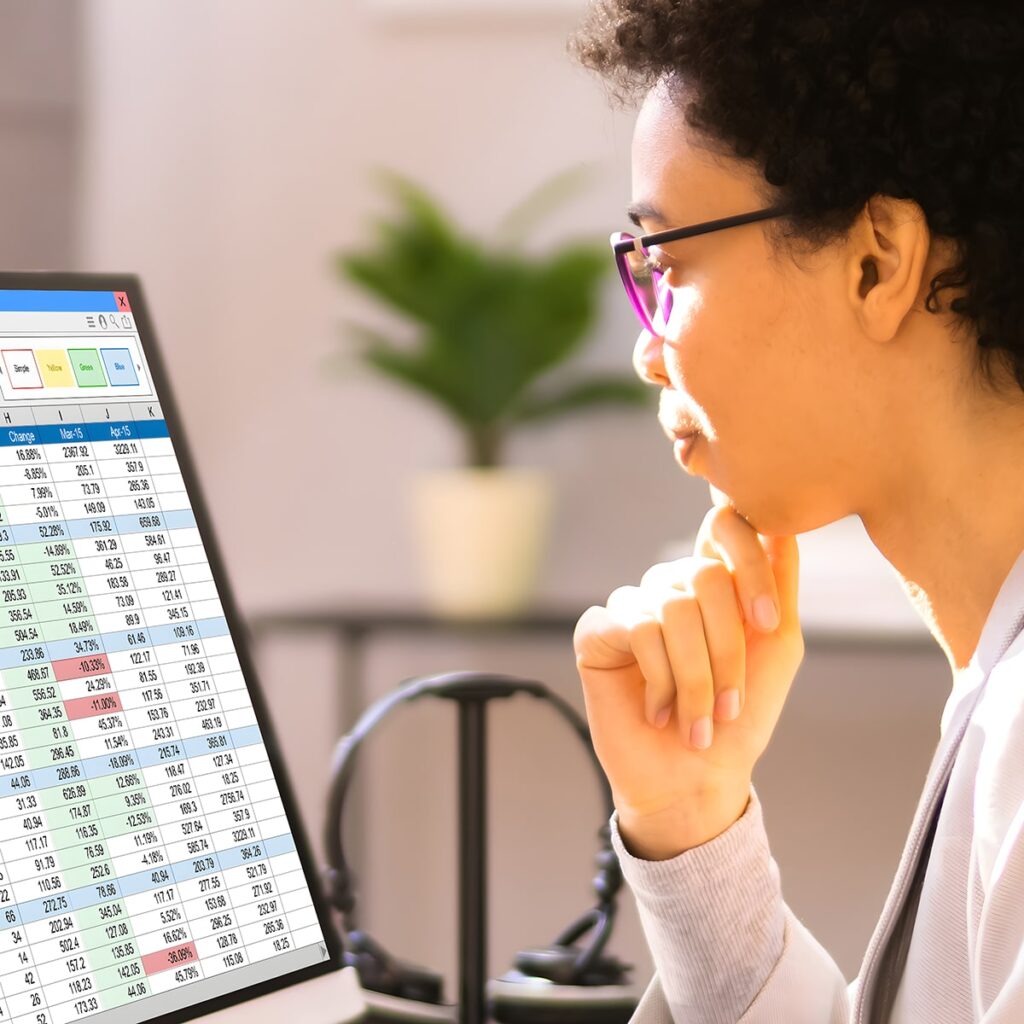 woman sitting at computer and billing for specialized medical services